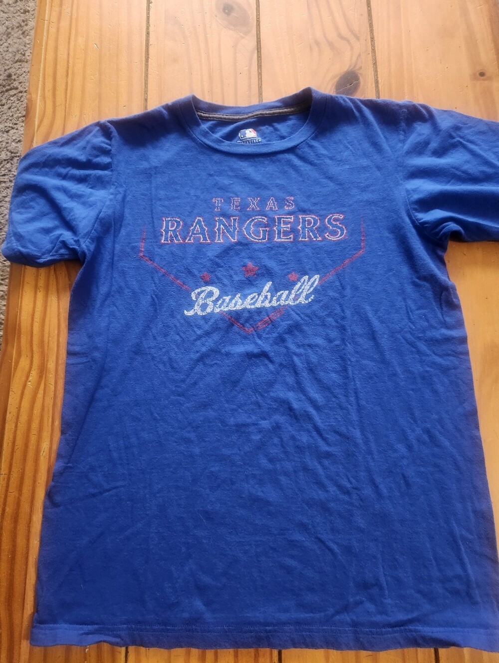 Texas Rangers Graphic Tee Blue/Multi Color Size Small